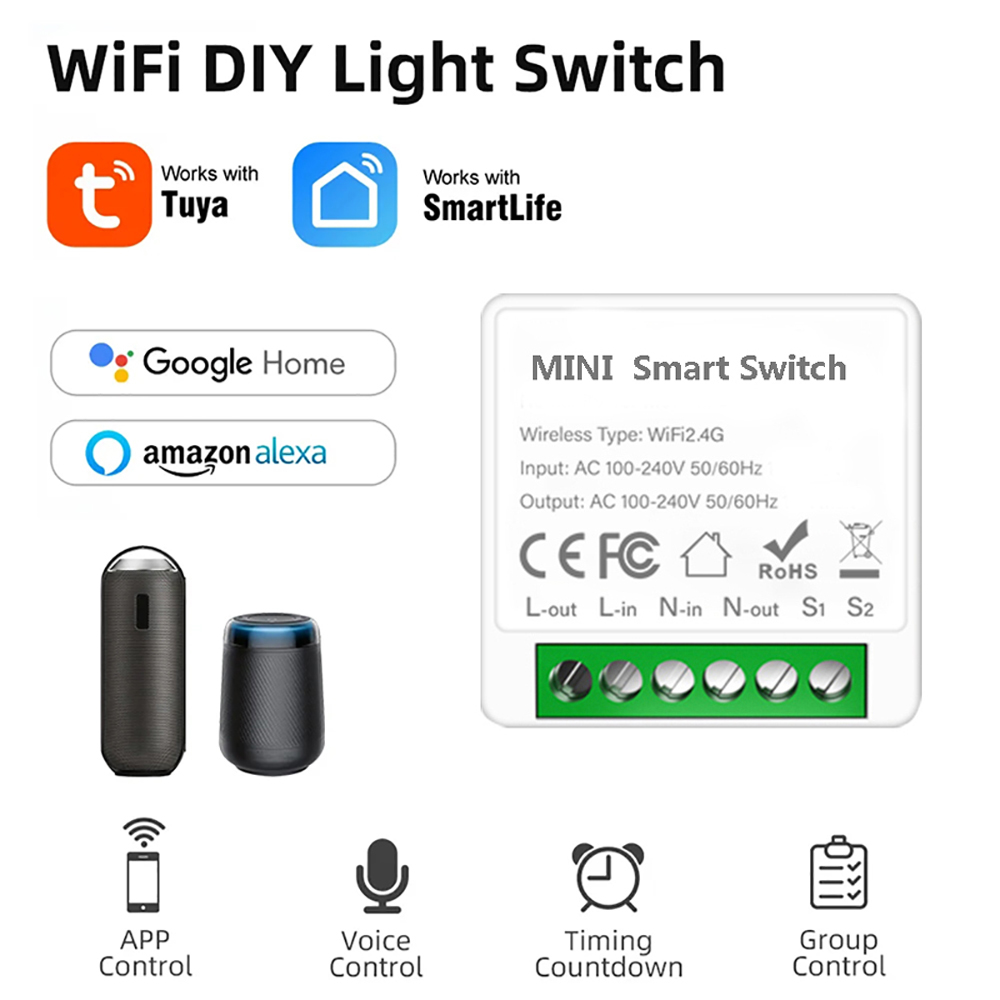 Smart Home Automation Diy - 2 ウェイ制御 Tuya ミニ 16A WiFi