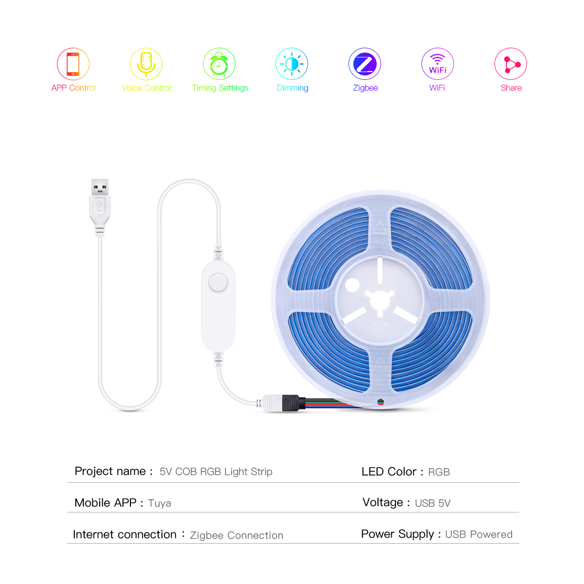 ZigBee LEDストリップスマートTuya COBライト - Zigbee Coordinator Stick のレビューと価格